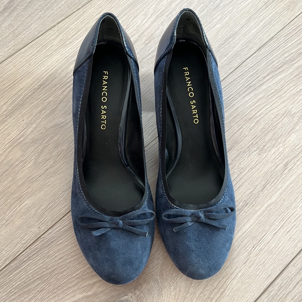 Franco Sarto blue block heel size 8
